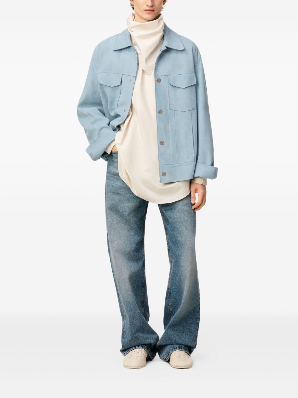 AMI PARIS Clear Blue Press-Stud Fastening Jacket