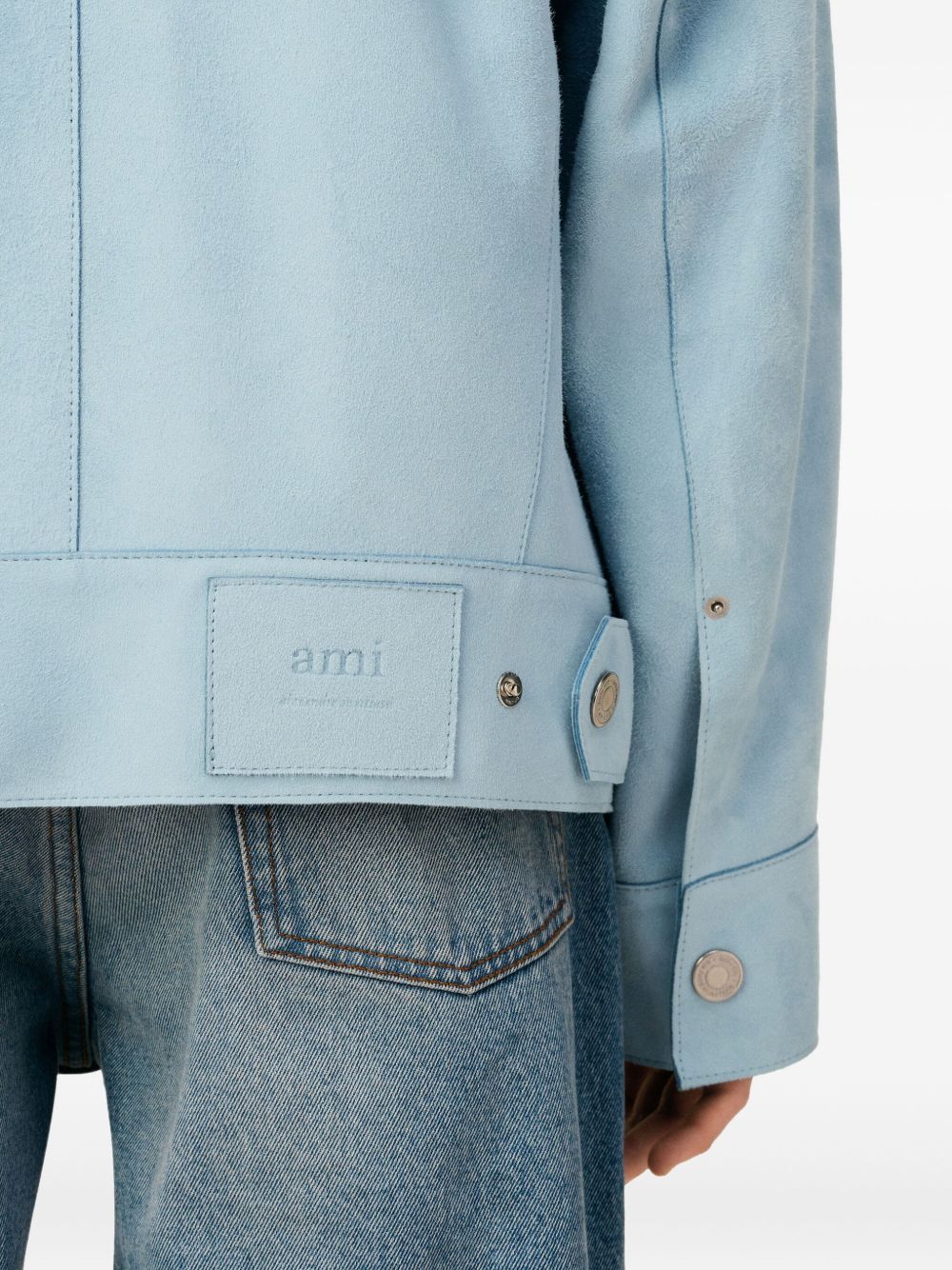AMI PARIS Clear Blue Press-Stud Fastening Jacket