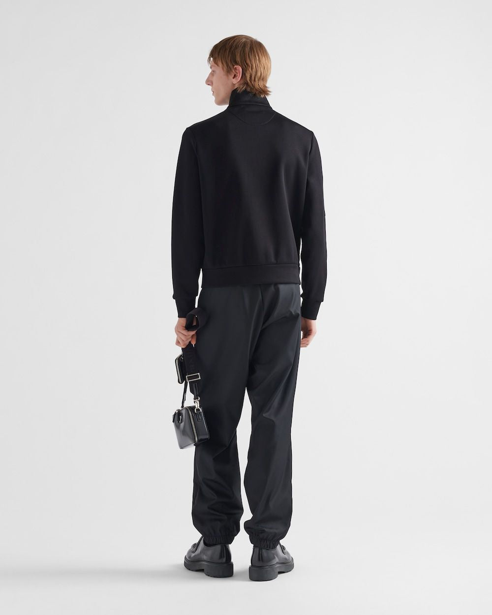 PRADA High Collar Sweatshirt with Re-Nylon Insert - Size M