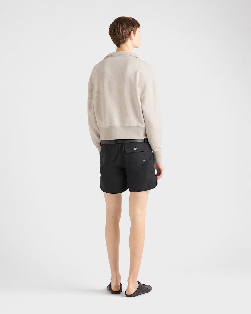 PRADA Men's Logo Polo Sweatshirt