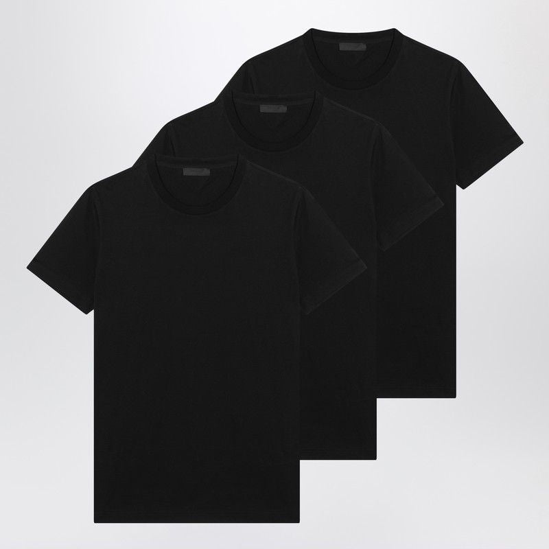 PRADA Set of Three Crew-Neck Cotton T-Shirts for Men