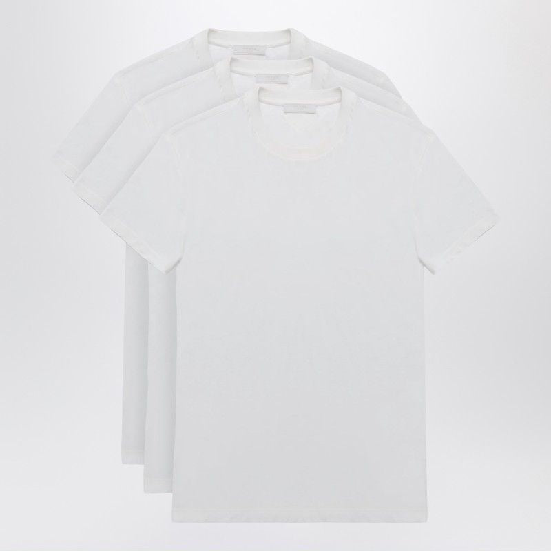 PRADA Set of Three Cotton Crew-Neck T-Shirts - Men’s FW25 Collection
