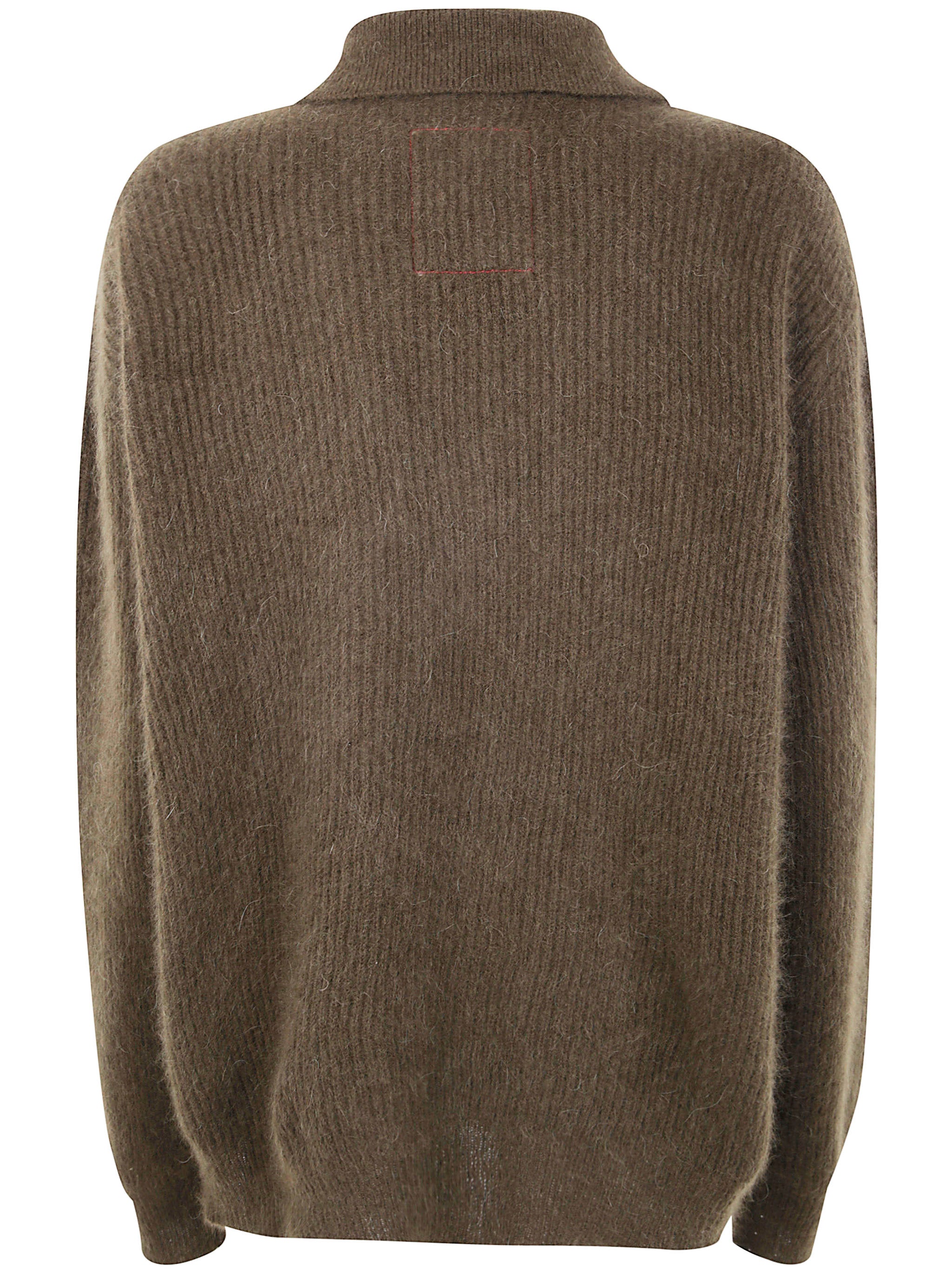 UMA WANG Luxurious Polo Shirt with Raccoon Fur Detail