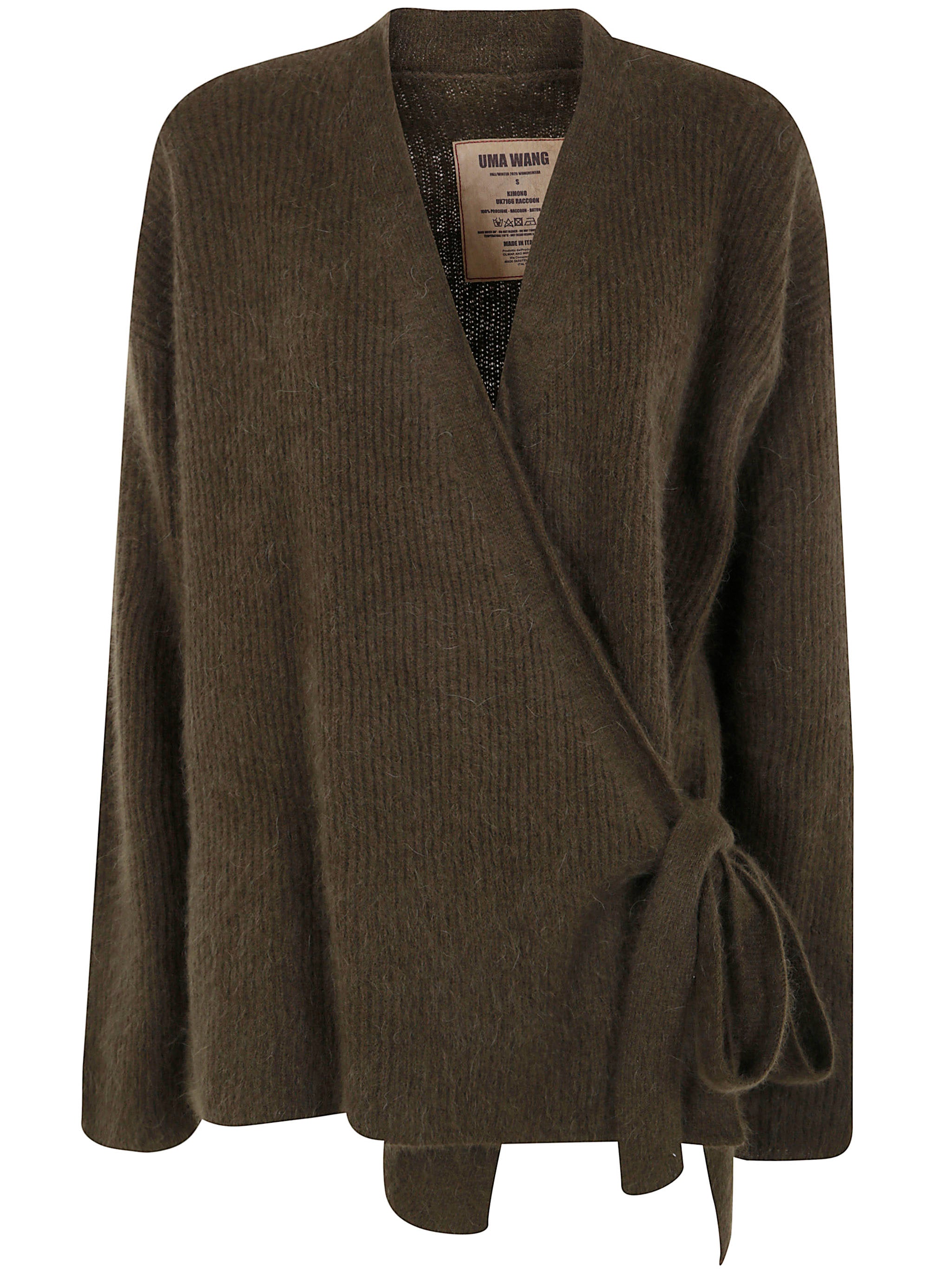 UMA WANG Luxurious Kimono Jacket in Rich Racoon Fur