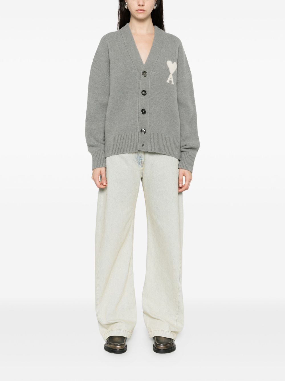 AMI PARIS Wool Cardigan for Women - FW25 Collection