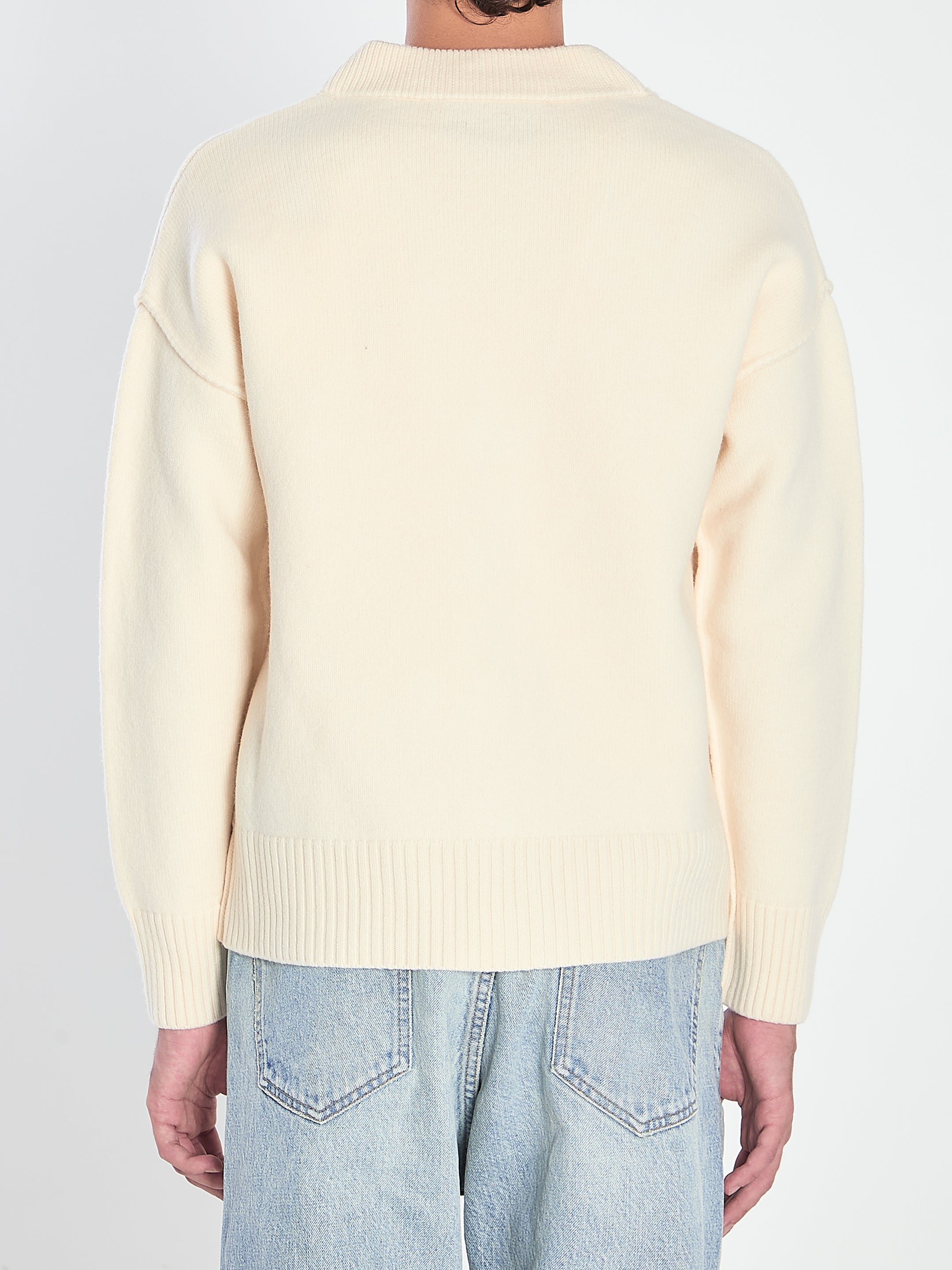 AMI PARIS Woolen Cardigan for Men - Cozy Knitwear