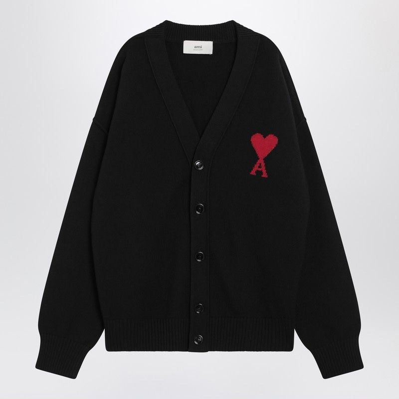 AMI PARIS Men's Virgin Wool Ami of Coeur Cardigan