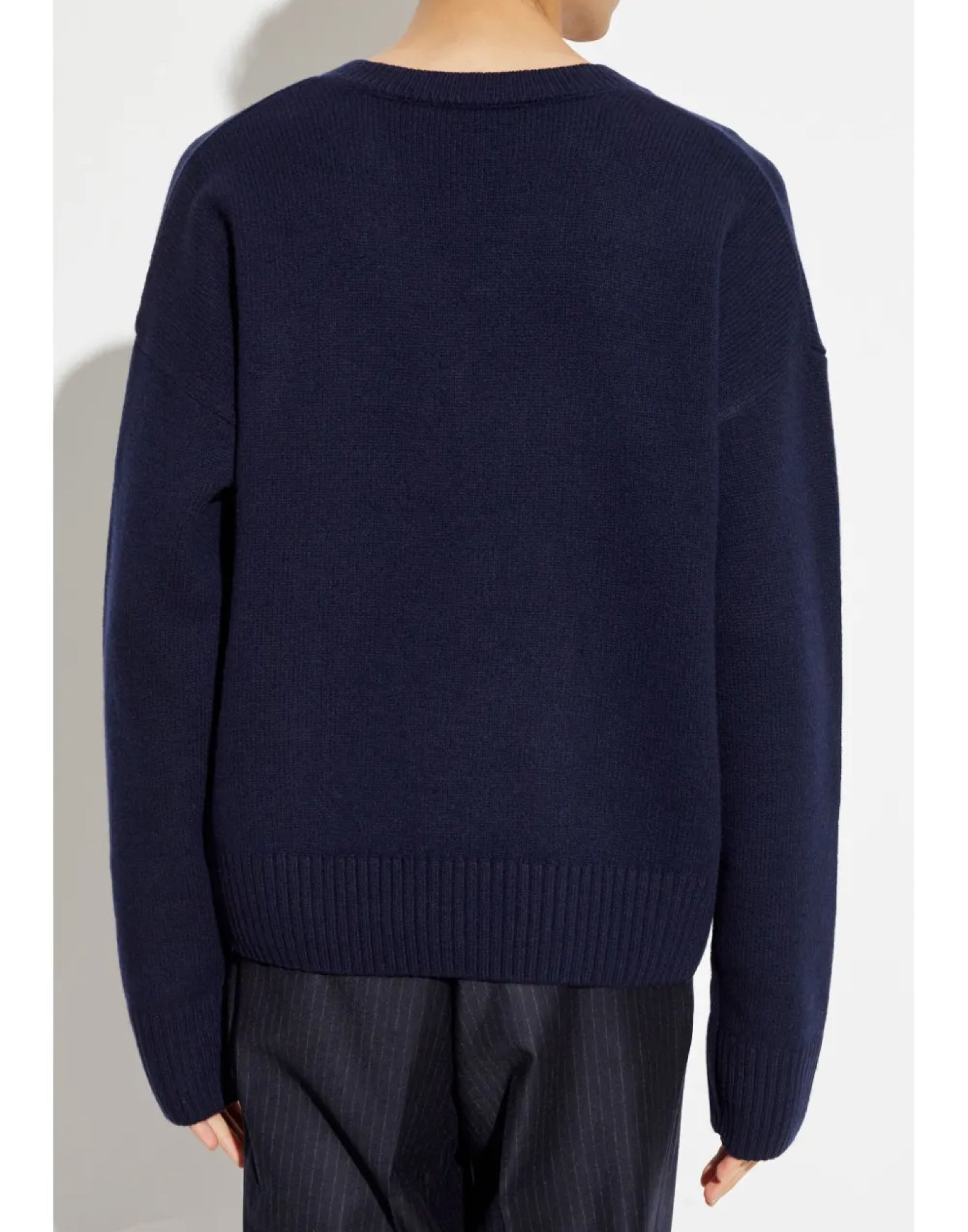 AMI PARIS Logo Wool Cashmere Sweater - Long Sleeve