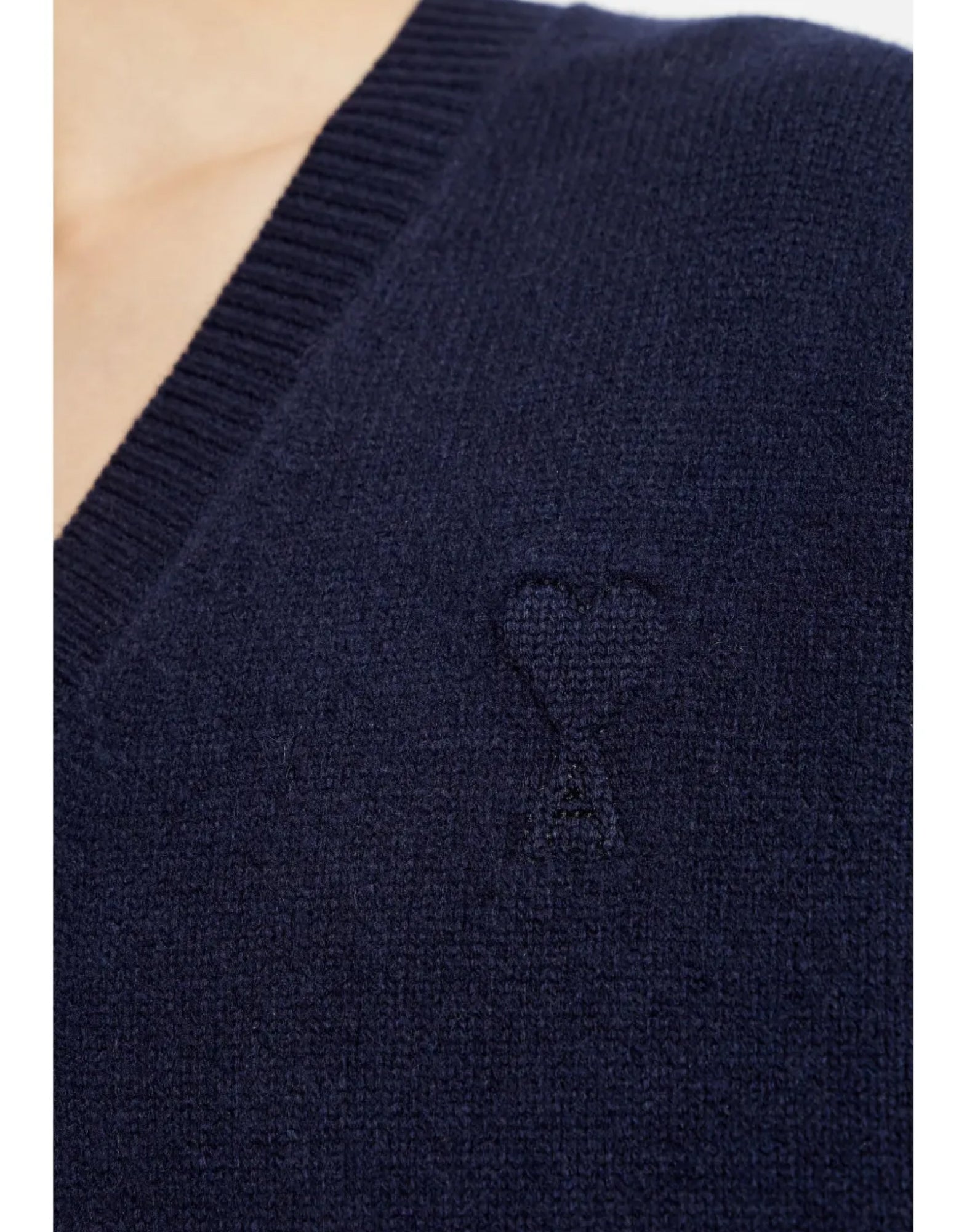 AMI PARIS Logo Wool Cashmere Sweater - Long Sleeve