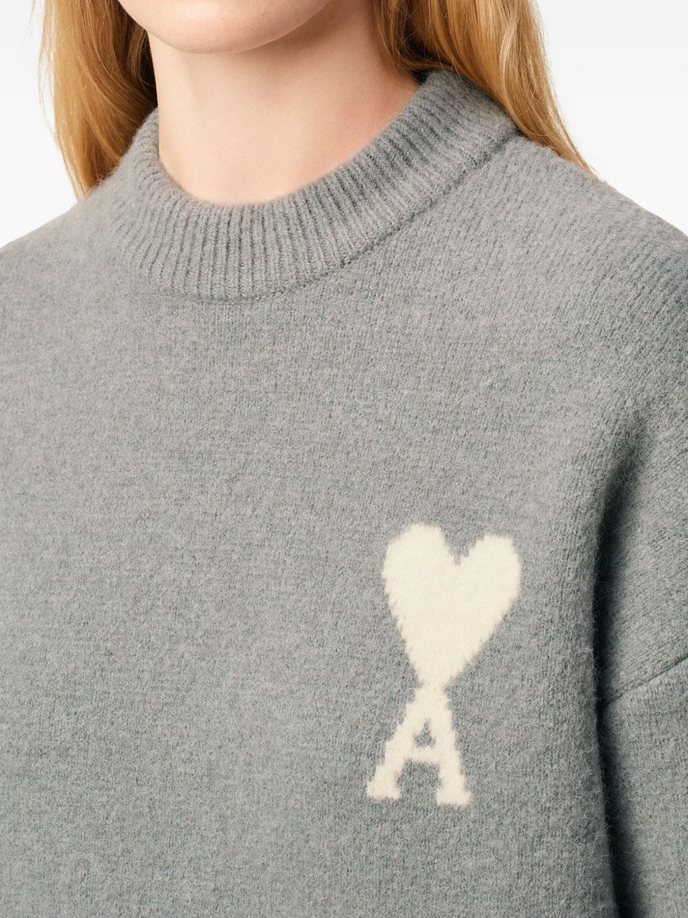 AMI PARIS Crew Neck Wool Sweater for Men - FW25 Collection