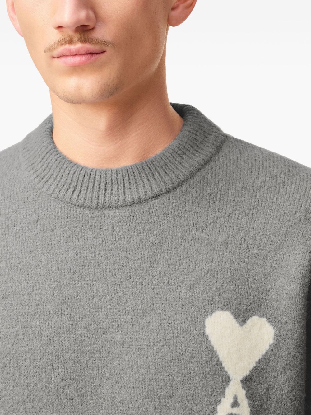 AMI PARIS Crew Neck Wool Sweater for Men - FW25 Collection