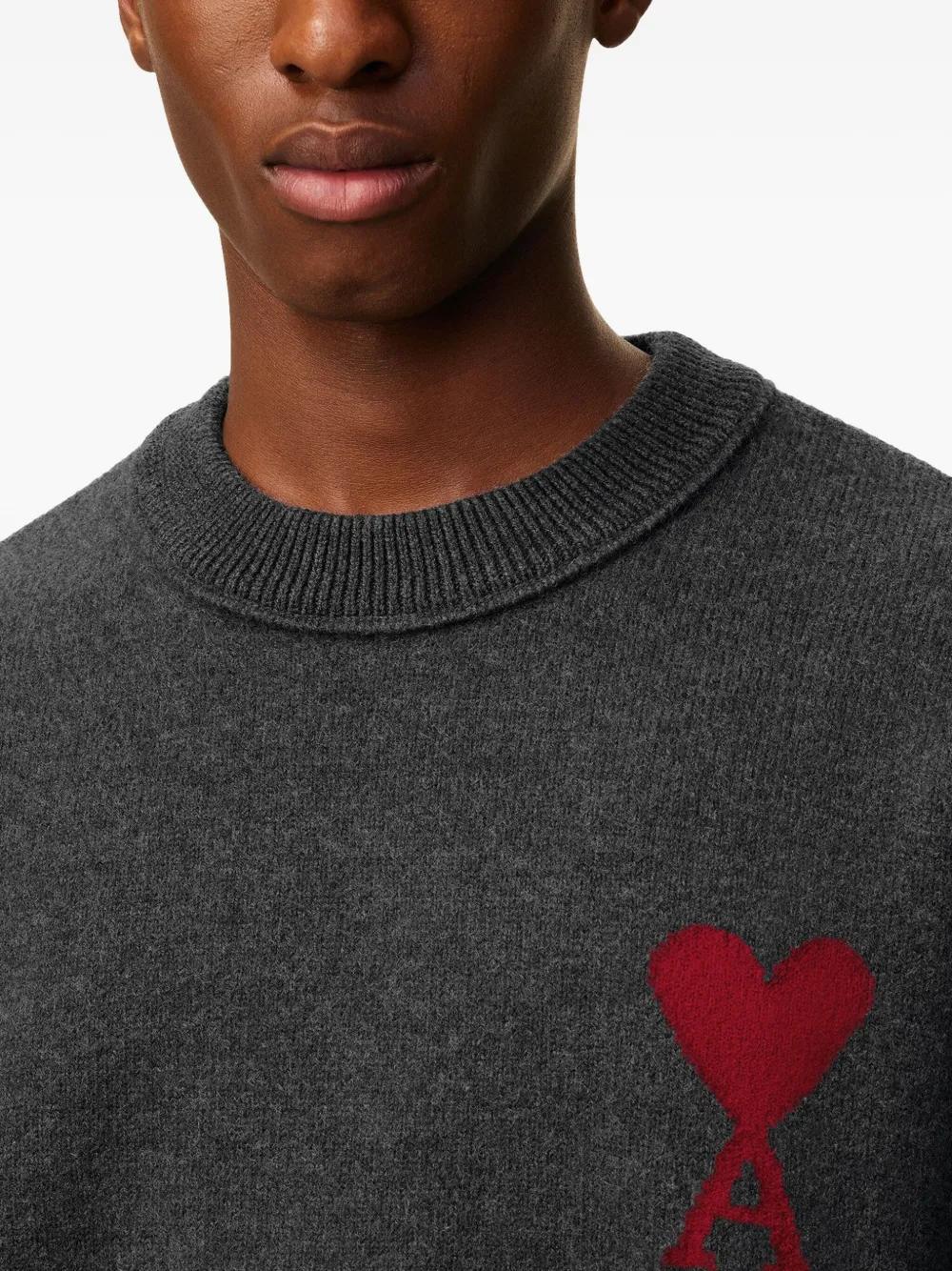 AMI PARIS Heart Intarsia Knit Sweater
