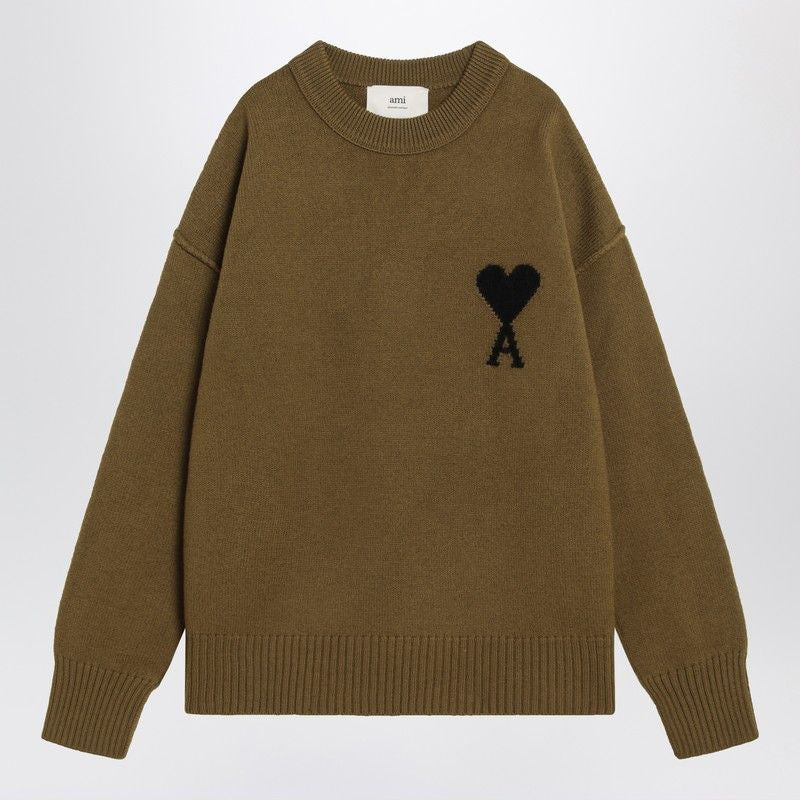 AMI PARIS Classic Crew-Neck Wool Jumper for Men