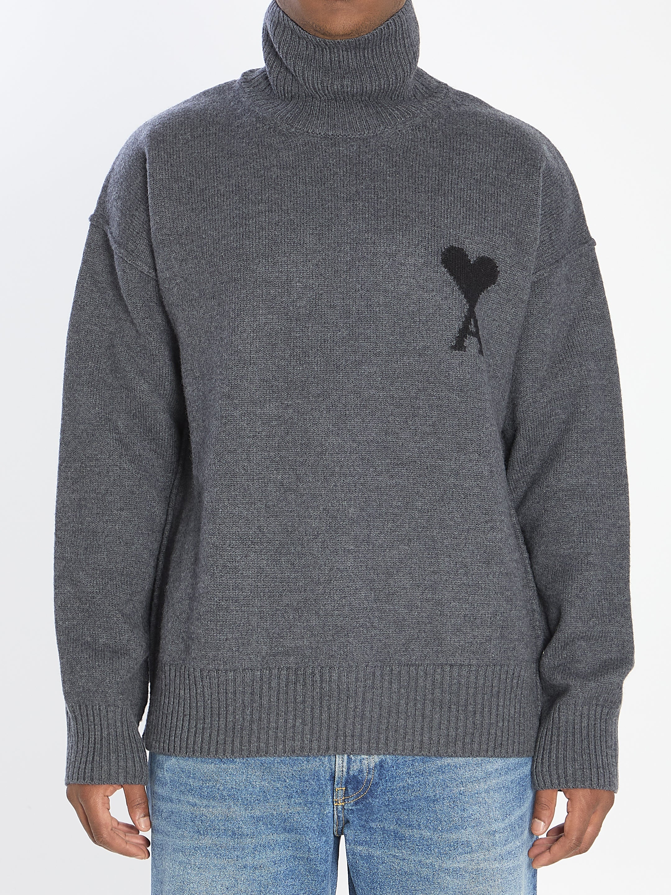 AMI PARIS Men's Oversized Turtleneck Sweater - Size L