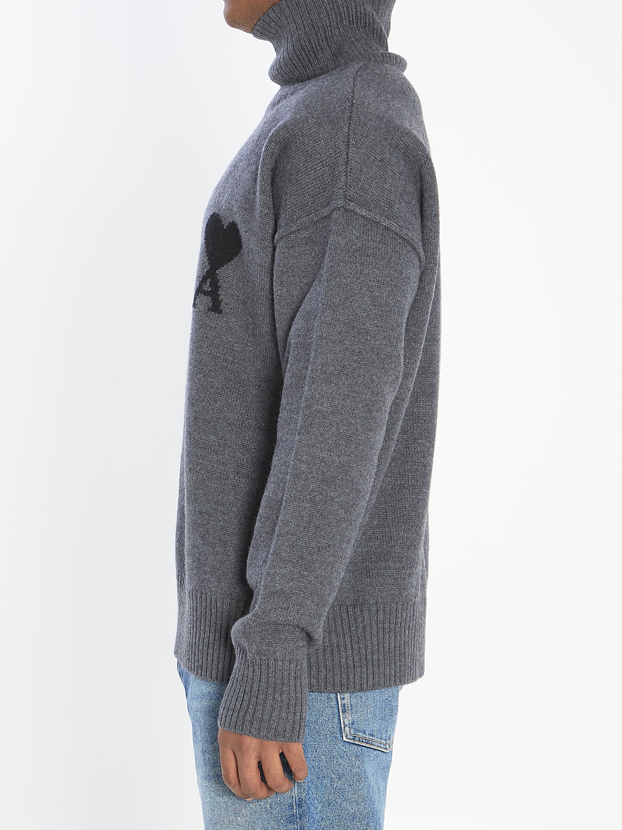 AMI PARIS Turtleneck Sweater with Logo - Women's