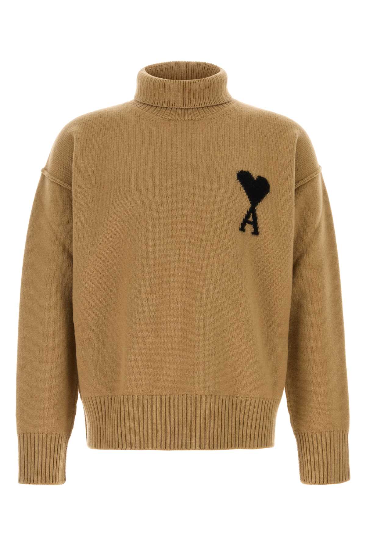 AMI PARIS Chic Knit Sweater with High Neck Detail for Women