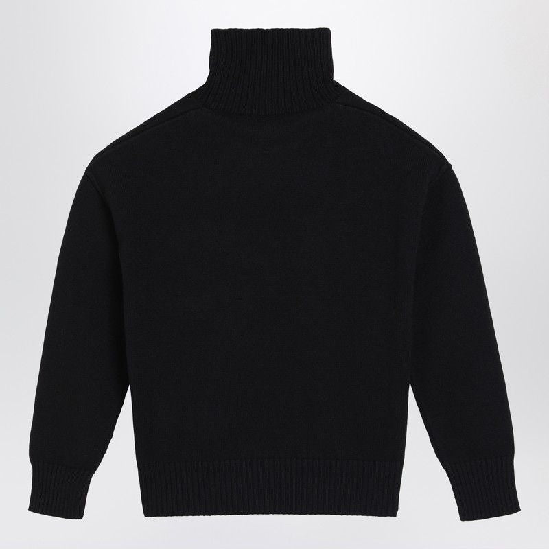 AMI PARIS Men's High Collar Intarsia Sweater