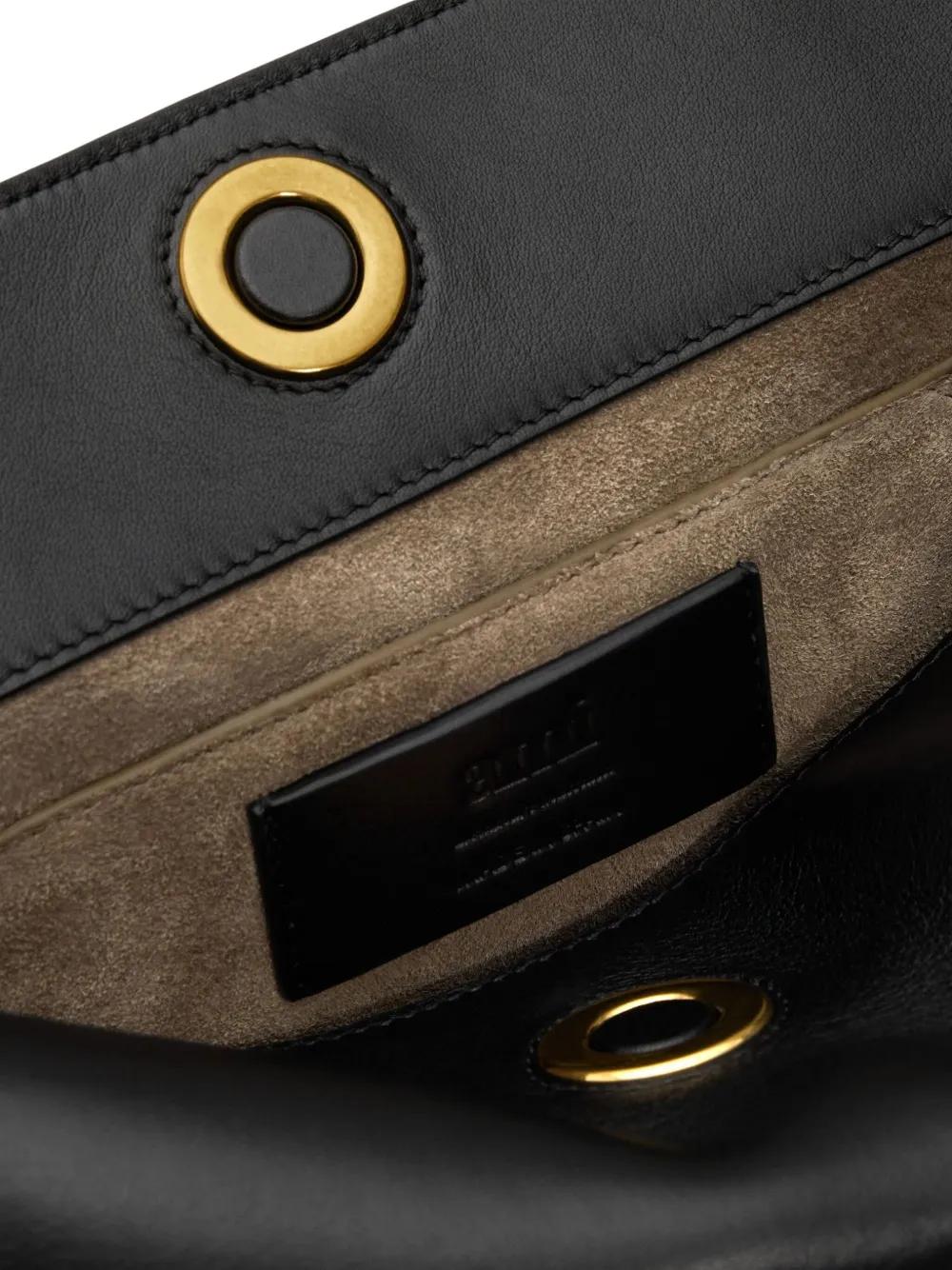 AMI PARIS Half-Sphere Shoulder Handbag with Brass Hardware