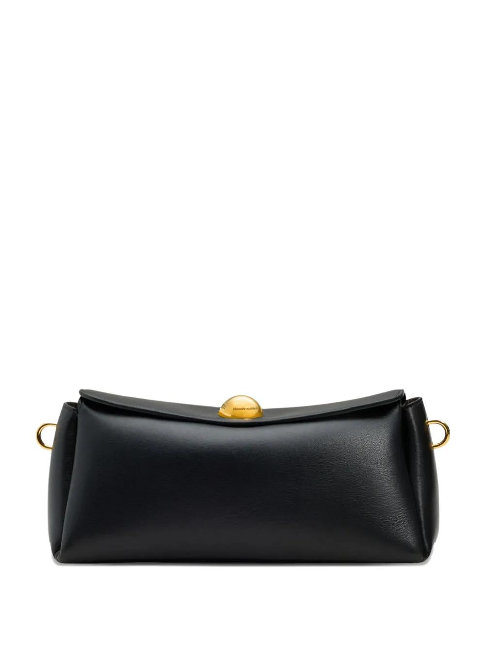 AMI PARIS Half-Sphere Shoulder Handbag with Brass Hardware