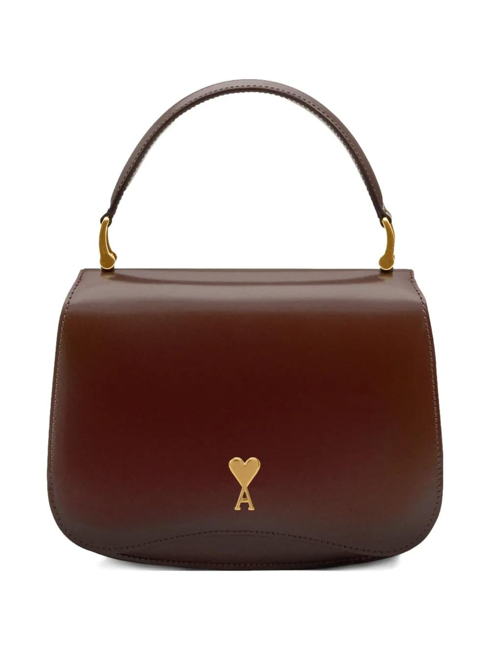 AMI PARIS Signature Shoulder Handbag with Adjustable Strap