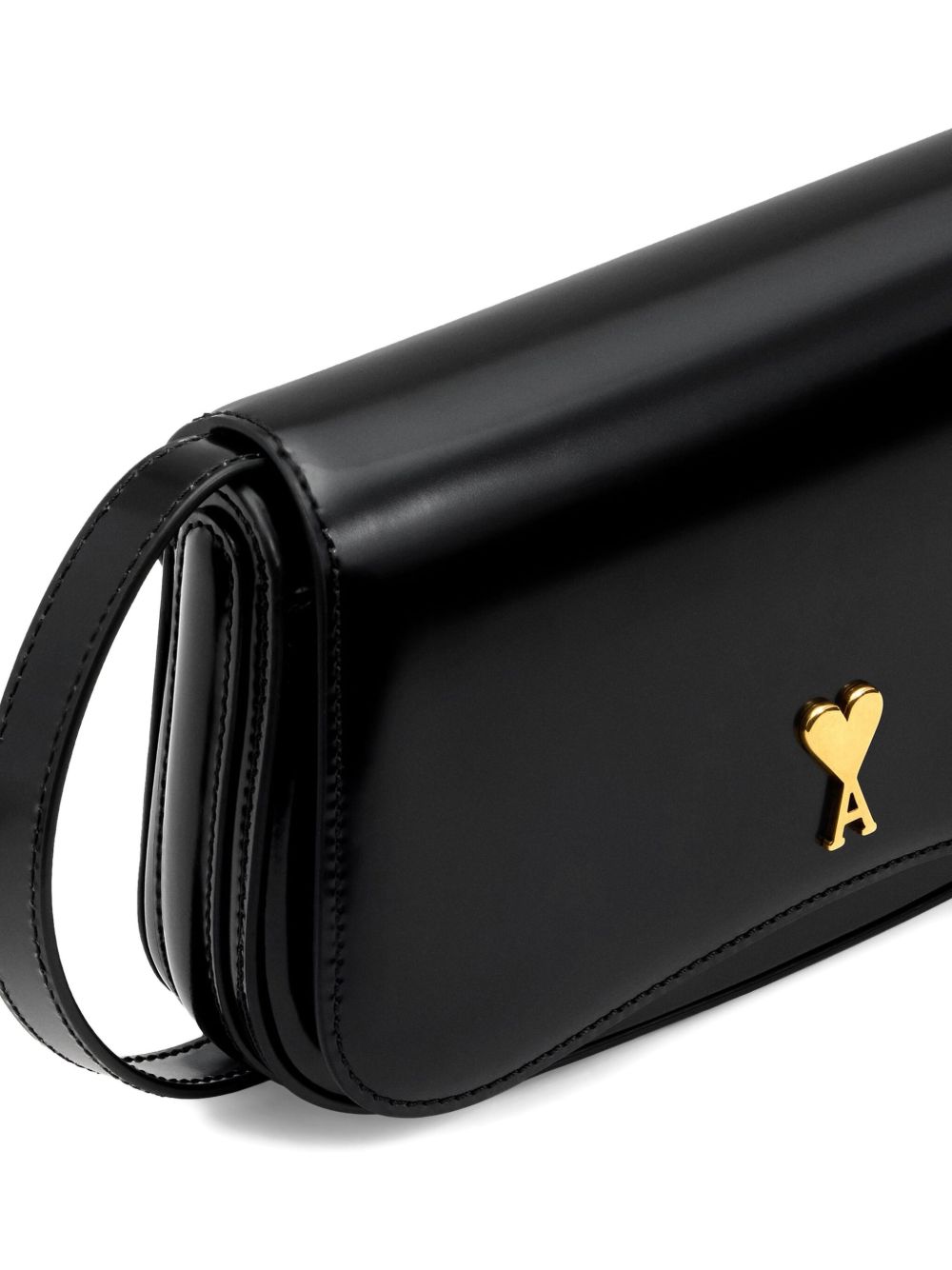 AMI PARIS Mini Leather Handbag with Adjustable Strap