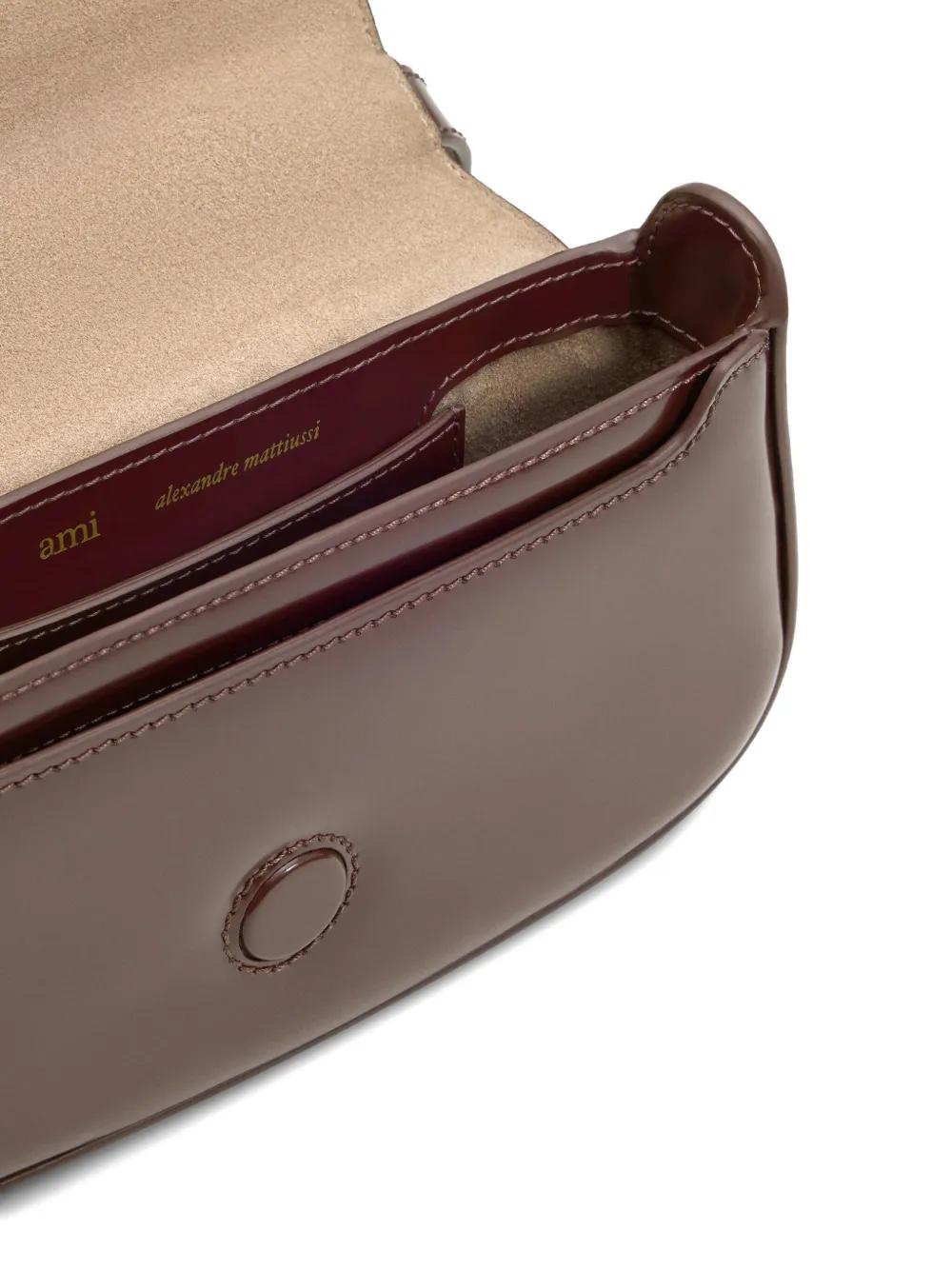 AMI PARIS Mini Leather Crossbody Handbag