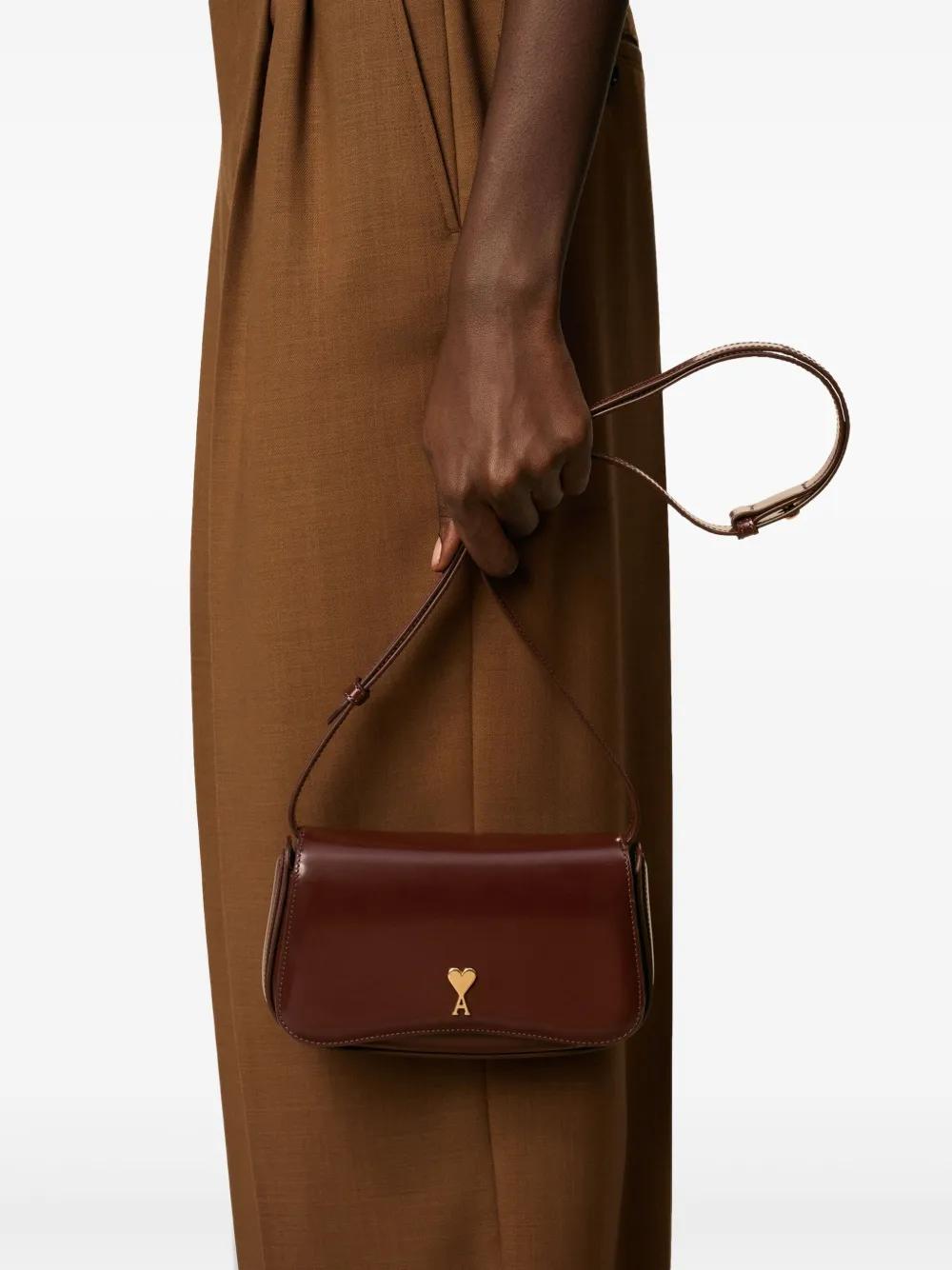 AMI PARIS Mini Leather Crossbody Handbag