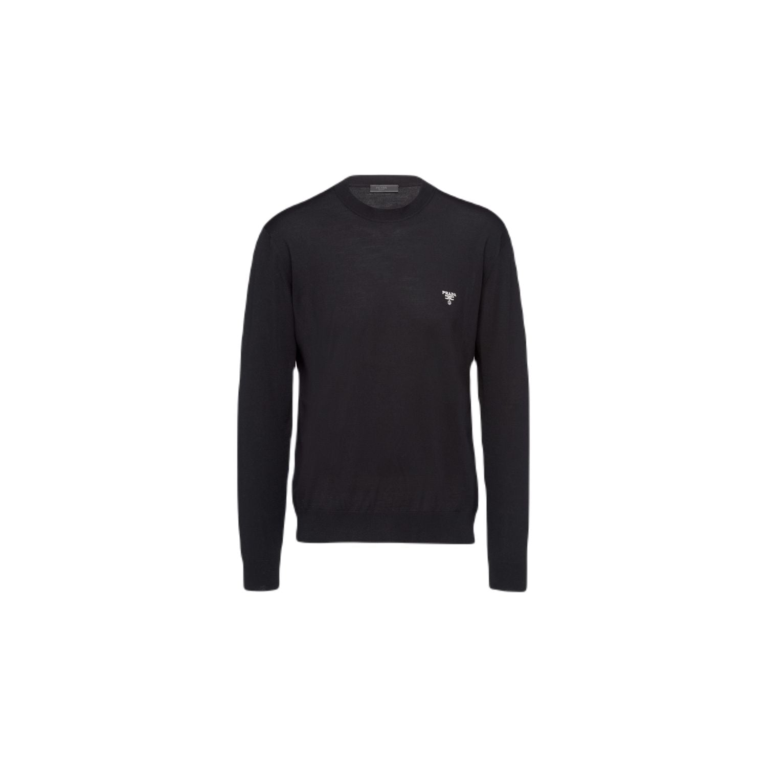 PRADA Men's Wool Crewneck Sweater with Logo
