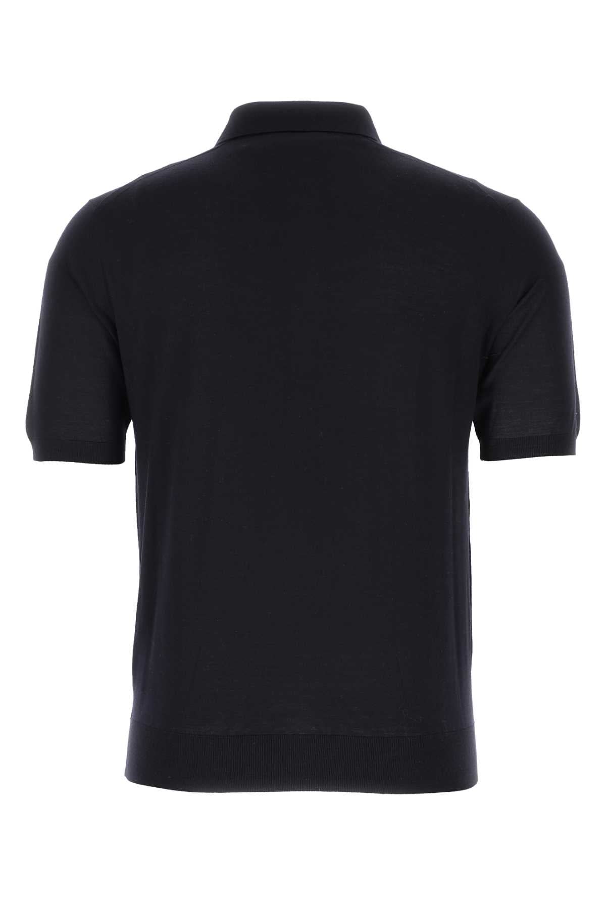 PRADA Midnight Wool Polo Shirt for Men