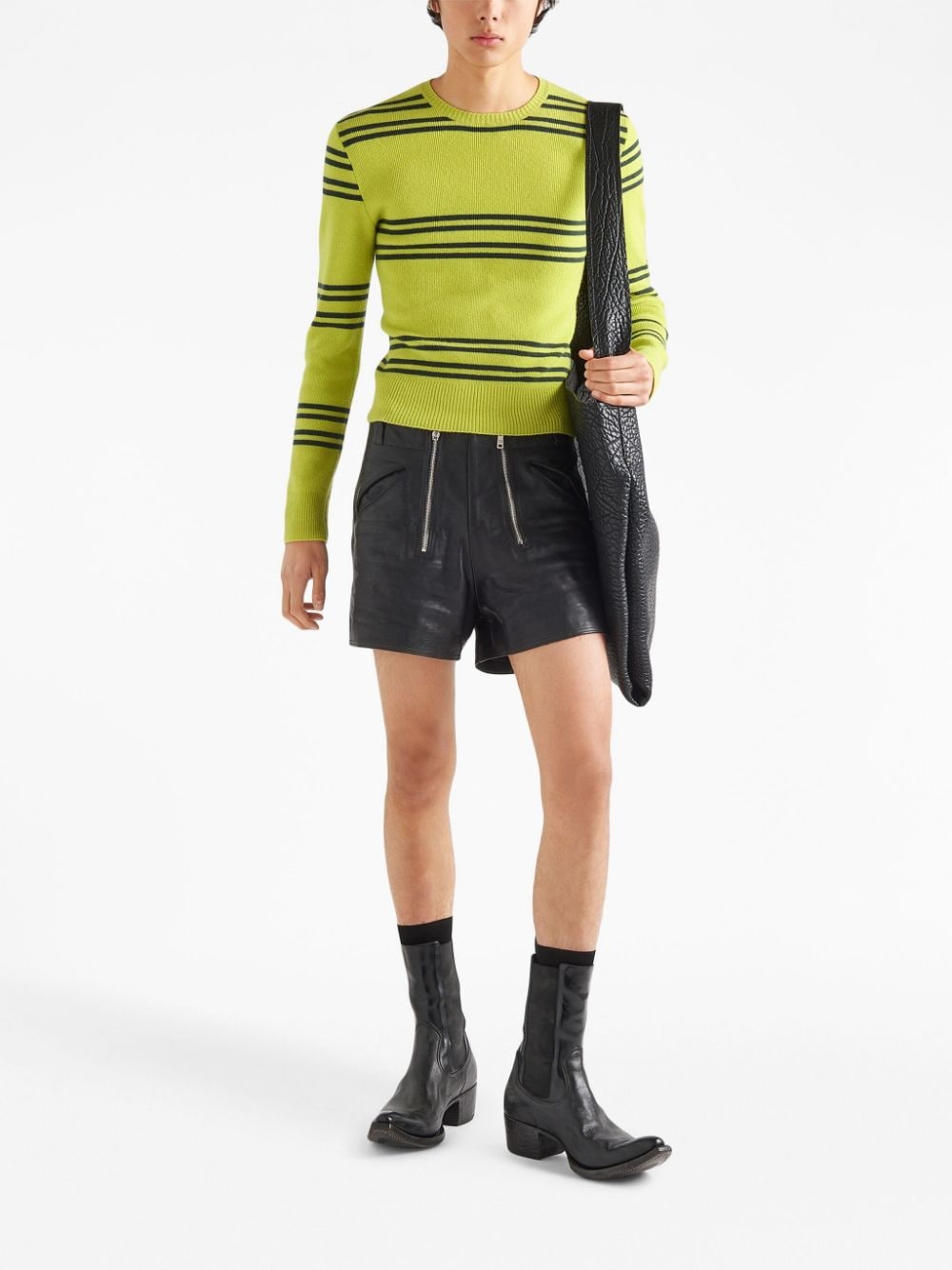 PRADA Men's Classic Cotton Crew-Neck Sweater - FW24 Edition