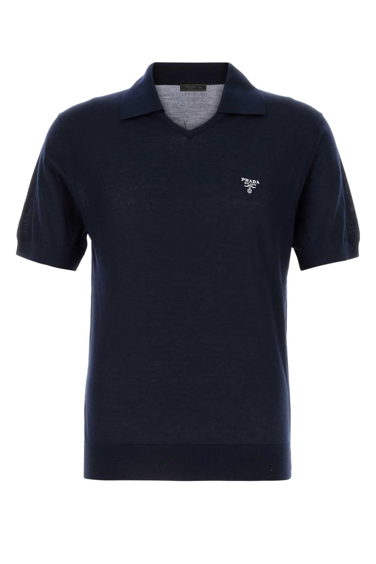 PRADA Cashmere Polo Shirt for Men - SS25 Collection