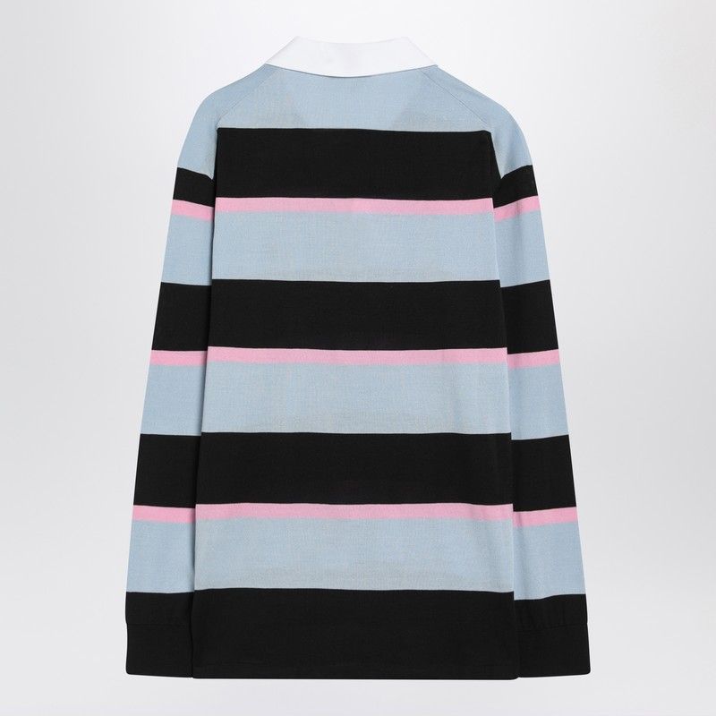 PRADA Striped Polo in Silk and Cotton - Men's