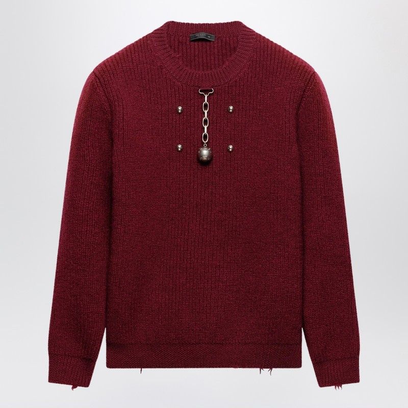 PRADA Wool Sweater with Pendant for Men