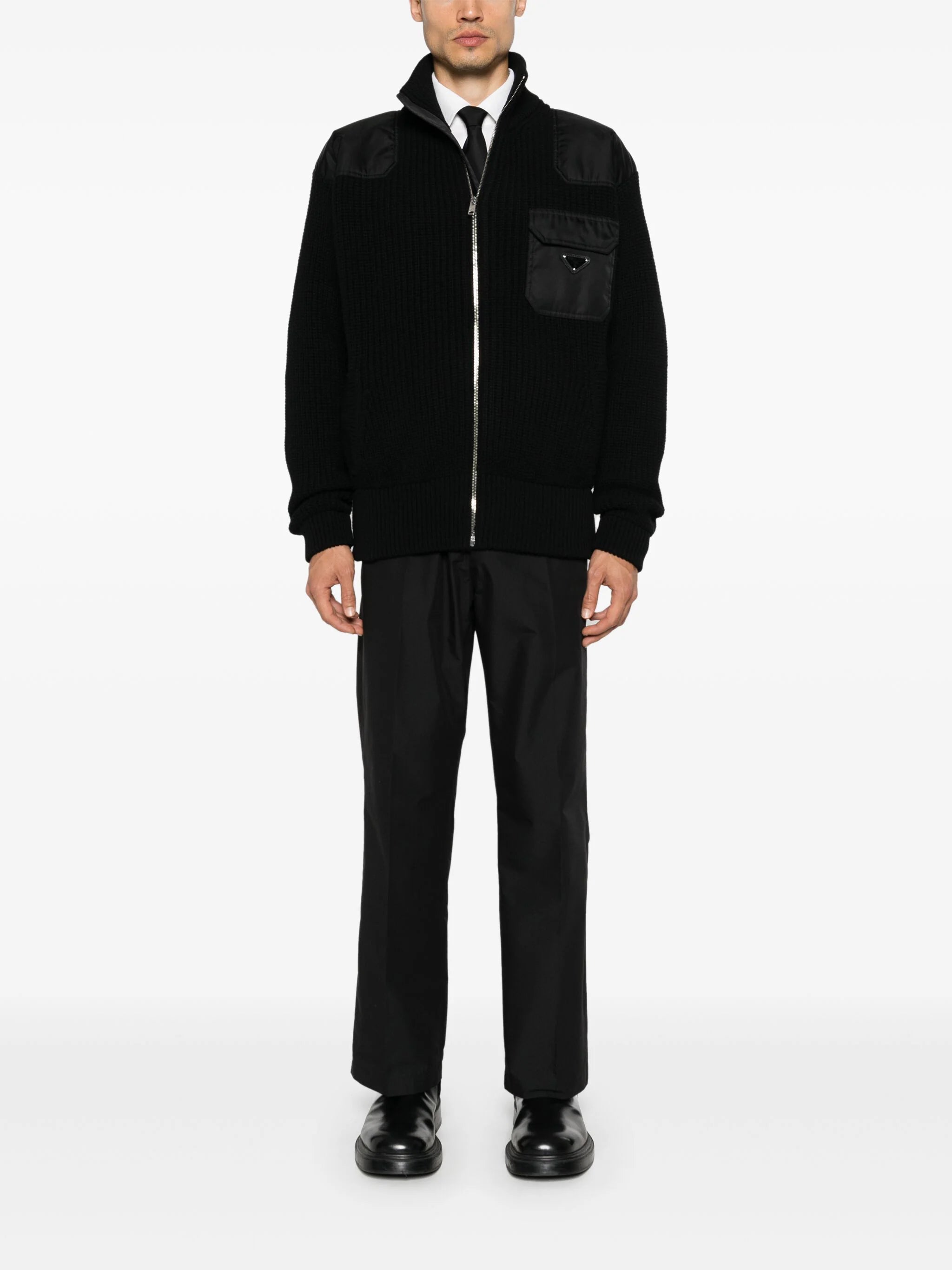 PRADA Luxurious Wool and Cashmere Cardigan for Men - FW25 Collection