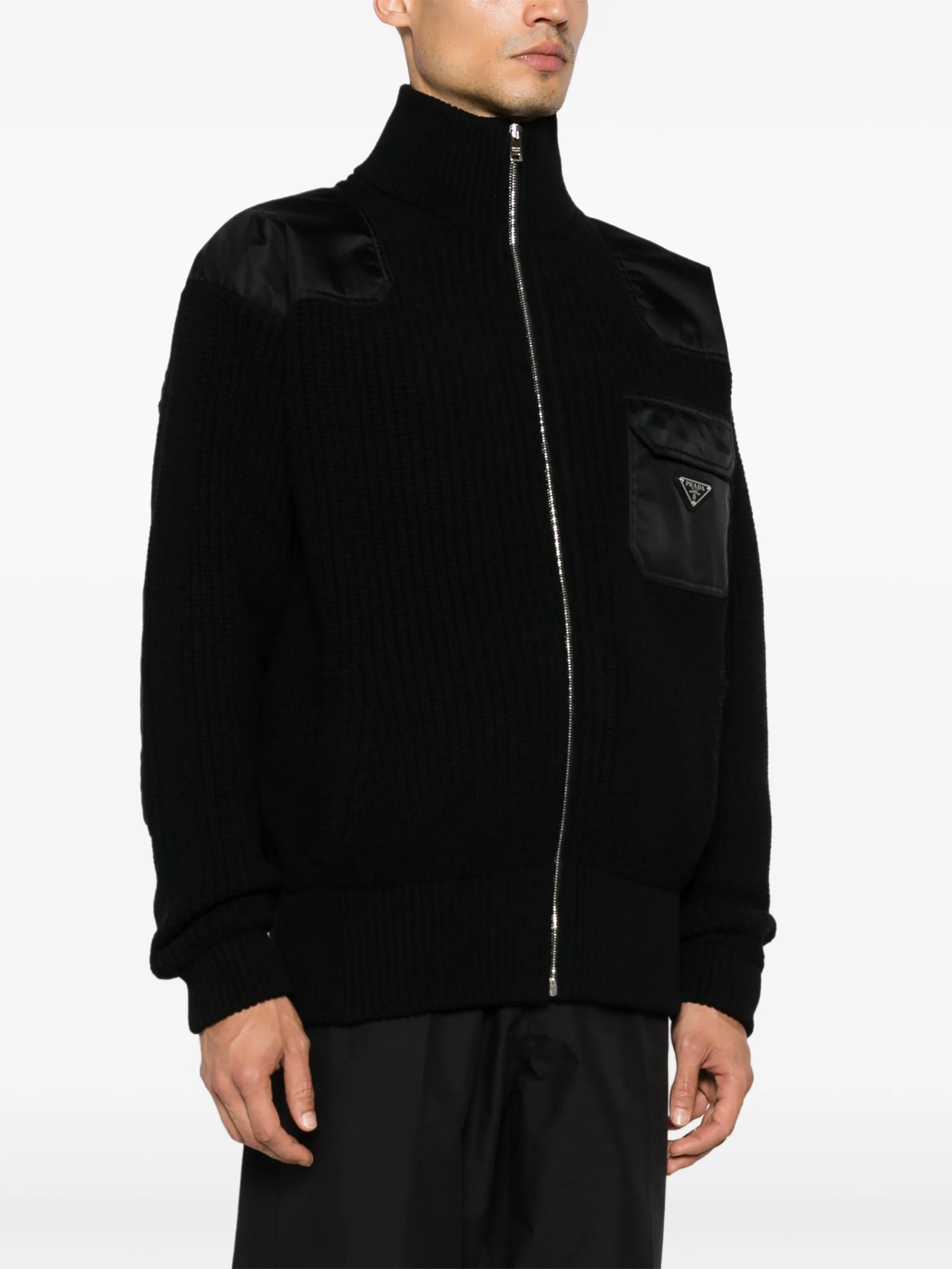 PRADA Luxurious Wool and Cashmere Cardigan for Men - FW25 Collection