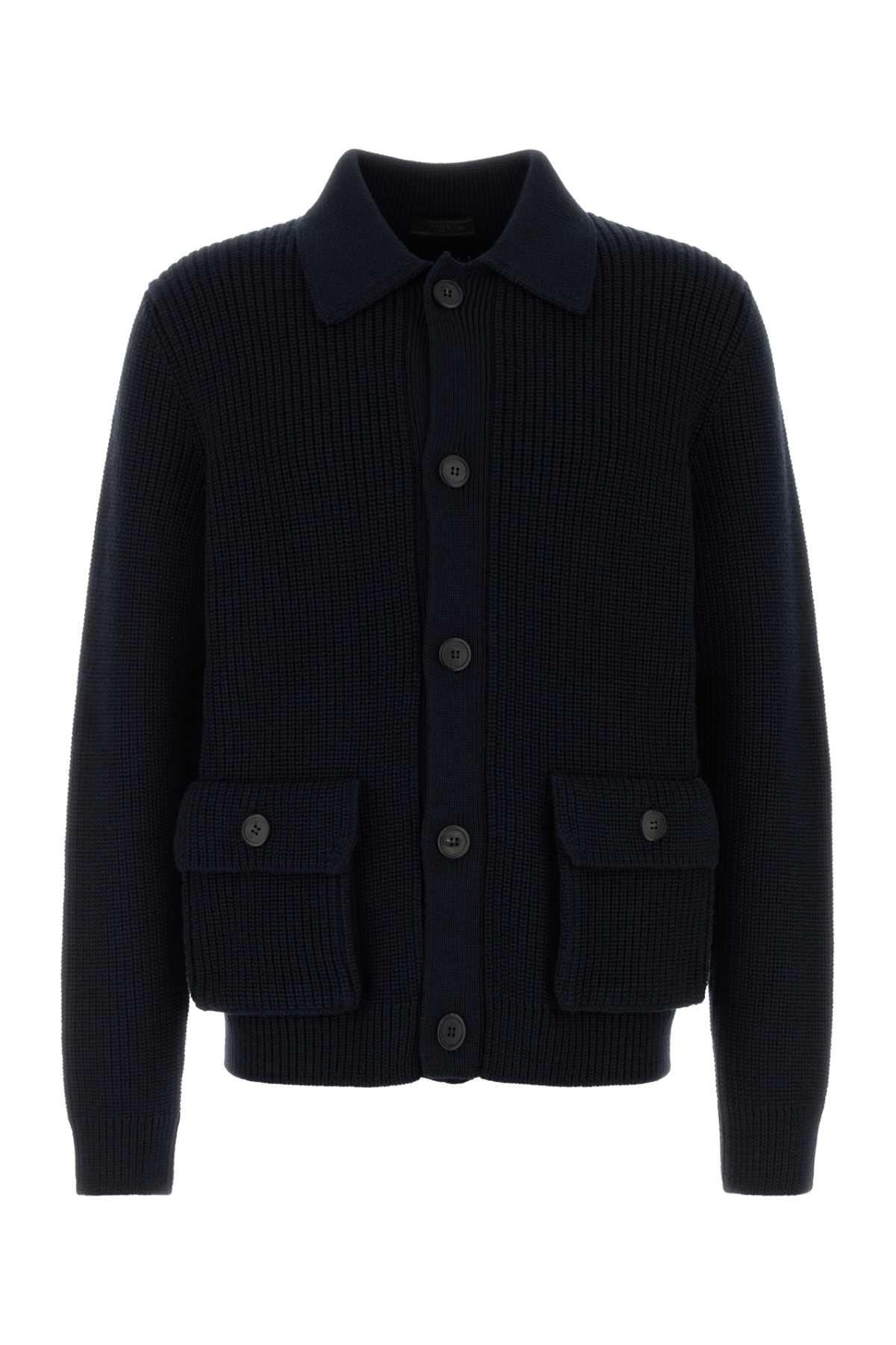 PRADA Midnight Wool Cardigan for Men
