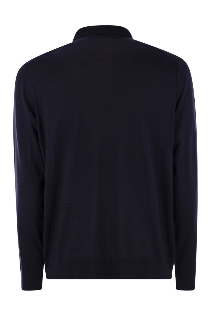 KITON Men's Wool Polo Shirt with Half Zip