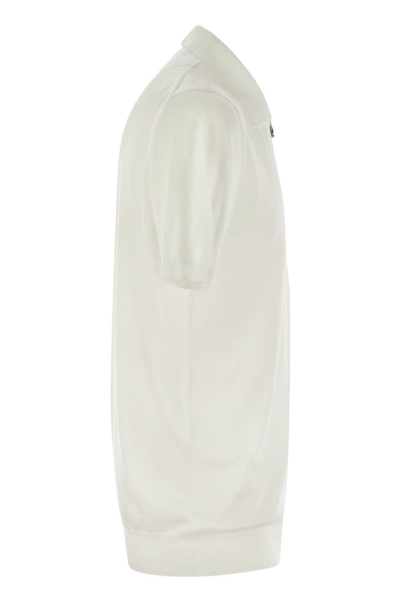 KITON Short-Sleeved Zip Polo for Men