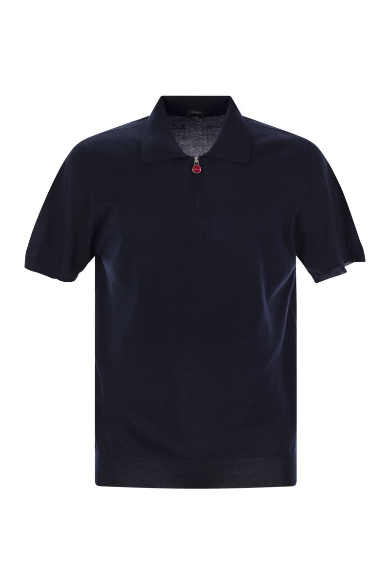 KITON Short-Sleeved Polo Zip for Men