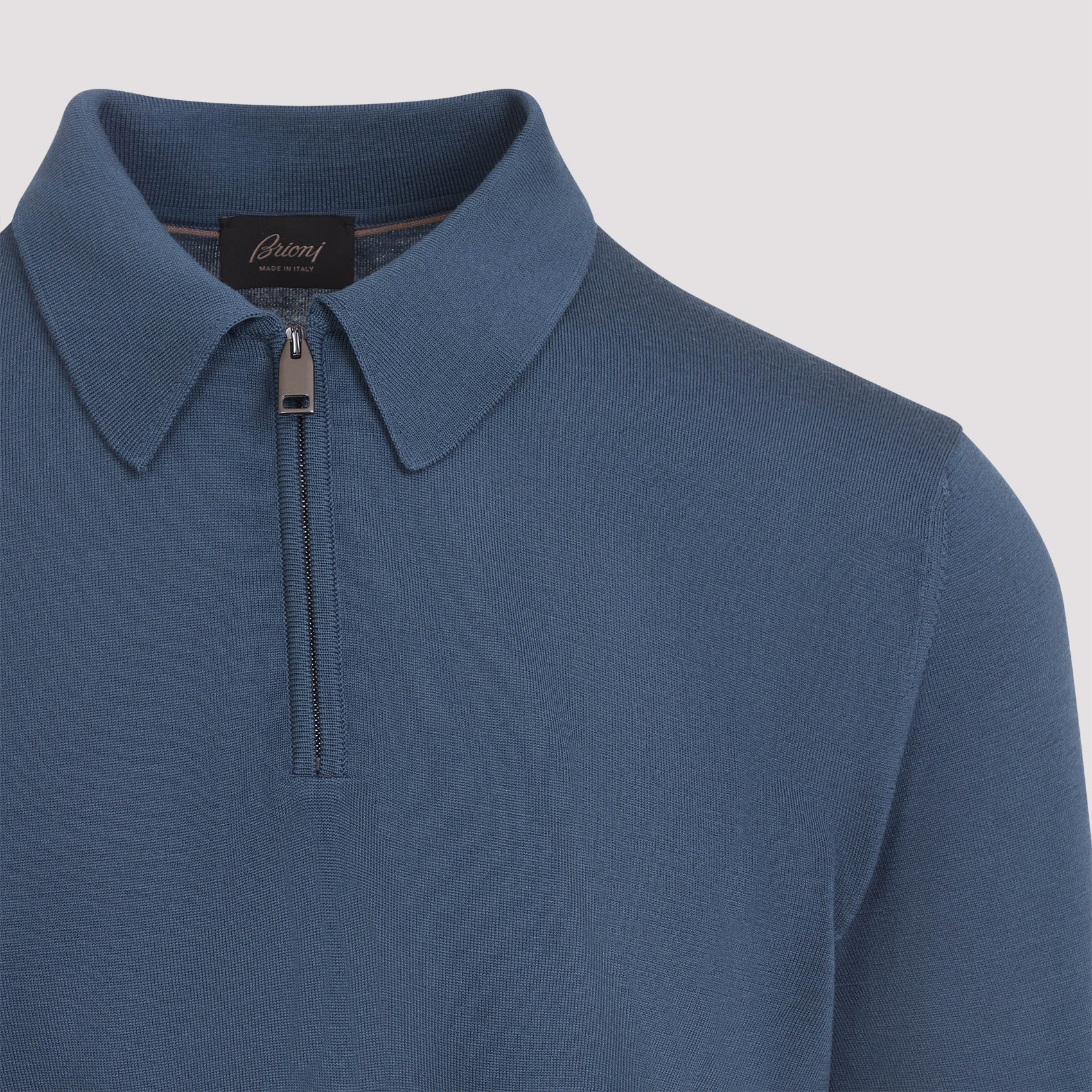 BRIONI Long Sleeve Zip Polo for Men