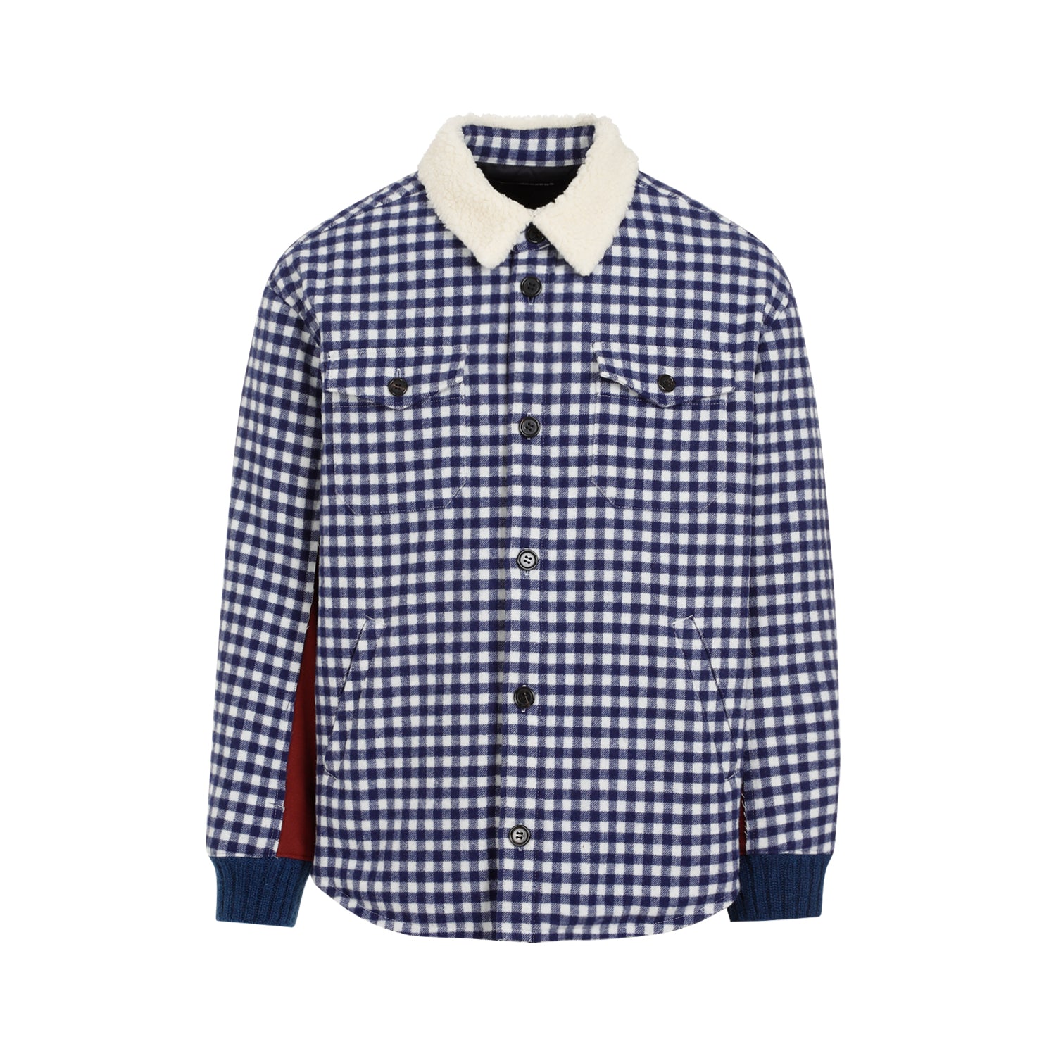 UNDERCOVER Men's Wool-Blend Bomber Jacket with Shearling Collar