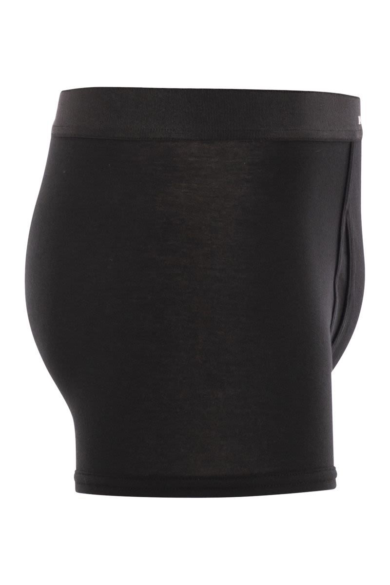 KITON Stretch Cotton Boxer Shorts with Logo