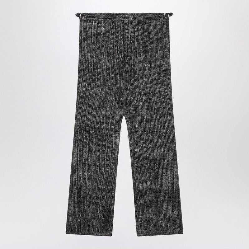 PRADA Herringbone Pattern Pants with Adjustable Straps - SS25