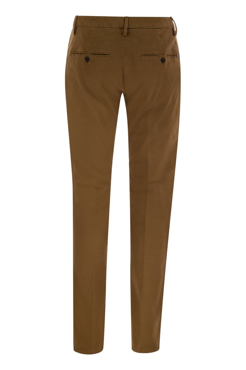 DONDUP Regular Chino Trousers with Light Gabardine Texture
