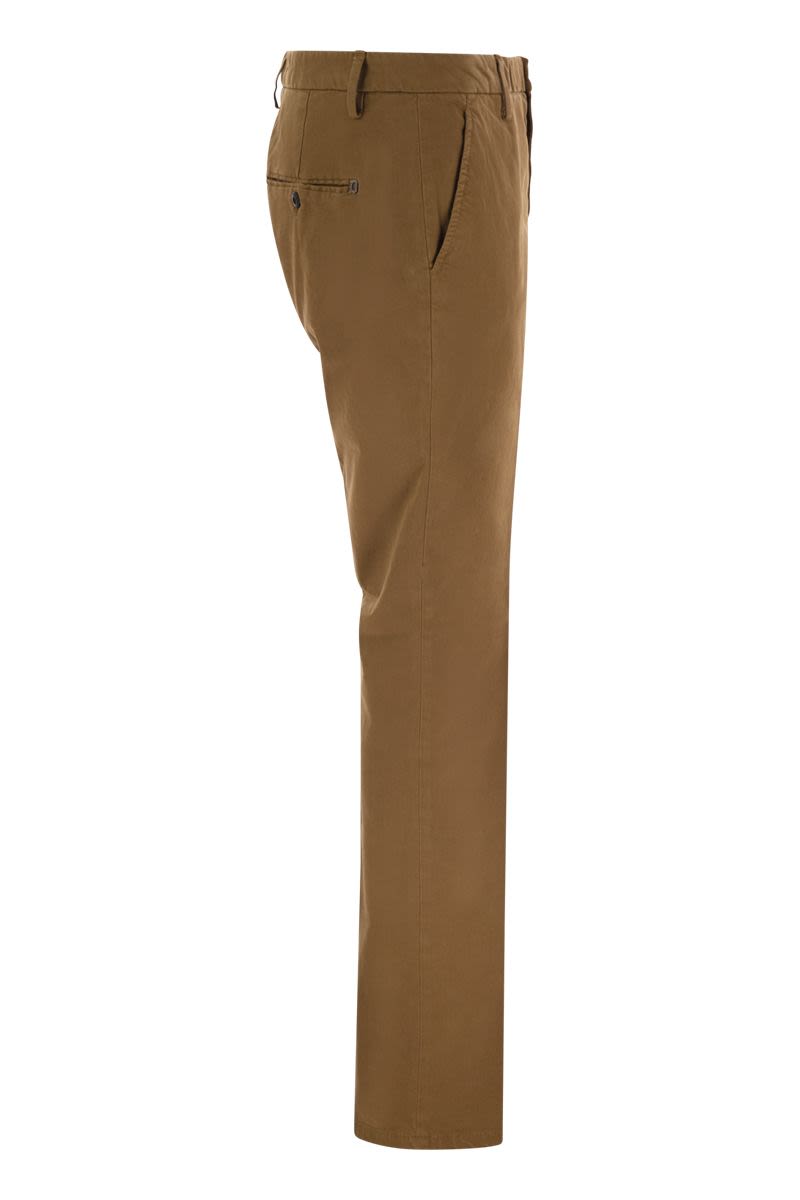 DONDUP Regular Chino Trousers with Light Gabardine Texture