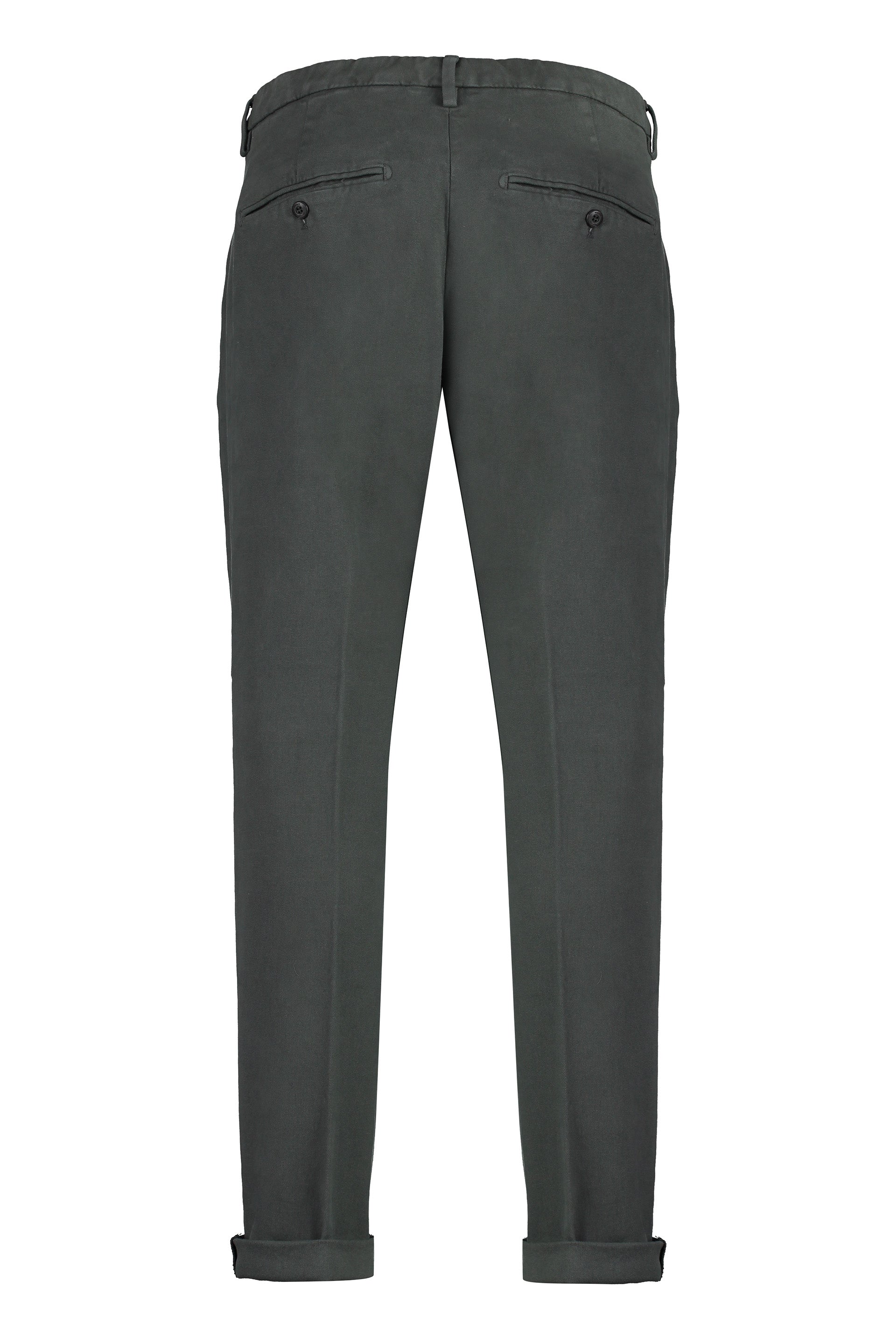 DONDUP Cotton Chino Trousers with Roll-Up Ankle Cuffs
