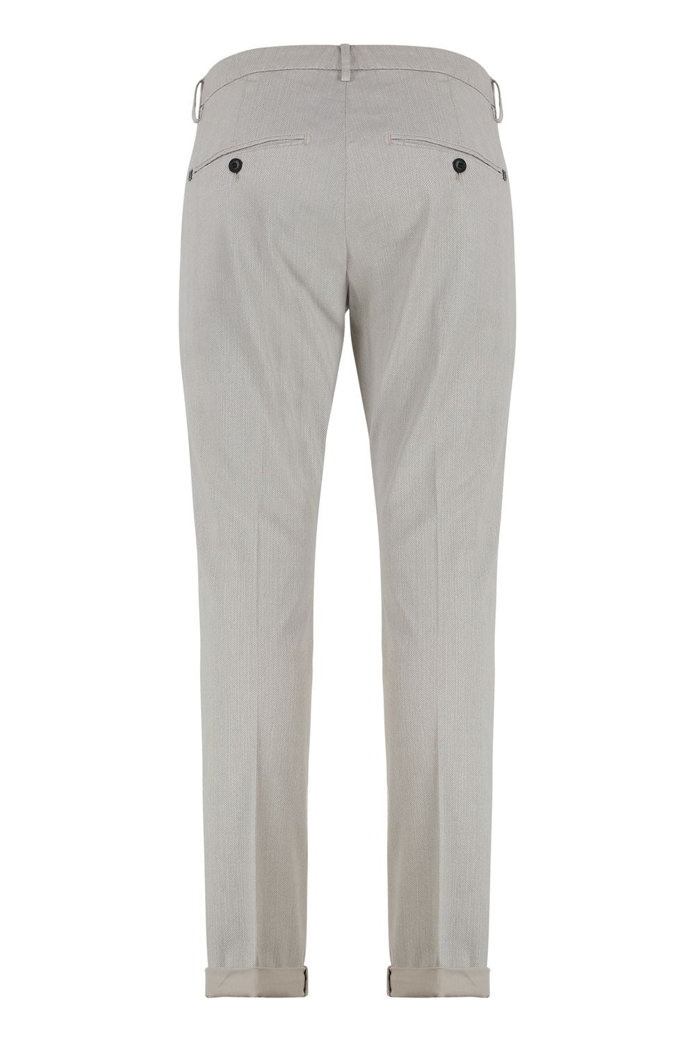 DONDUP Cotton Blend Trousers with Roll-Up Cuffs for Men