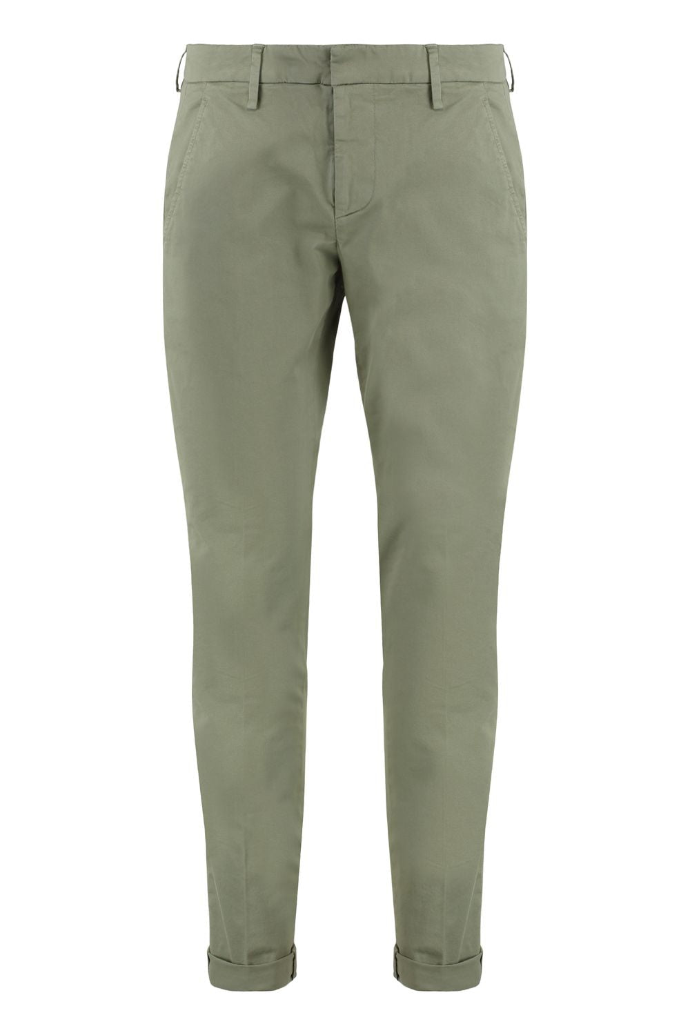 DONDUP Cotton Trousers with Roll-Up Ankle Cuffs