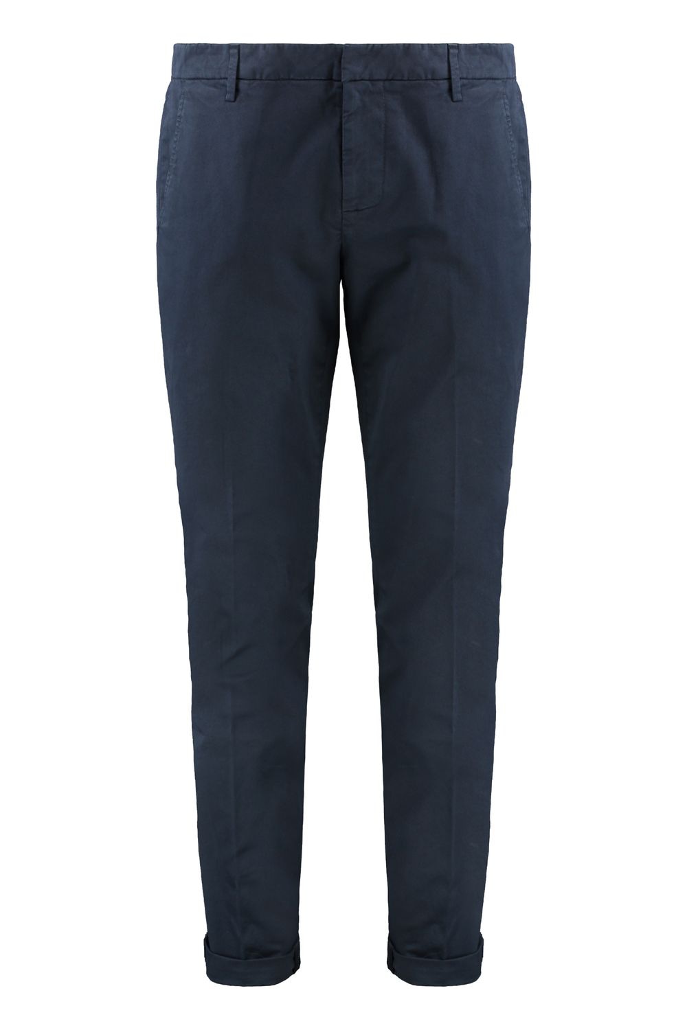 DONDUP Cotton Trousers with Roll-Up Ankle Cuffs for Men