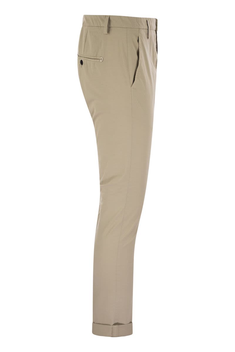 DONDUP Slim-Fit Gabardine Trousers for Men